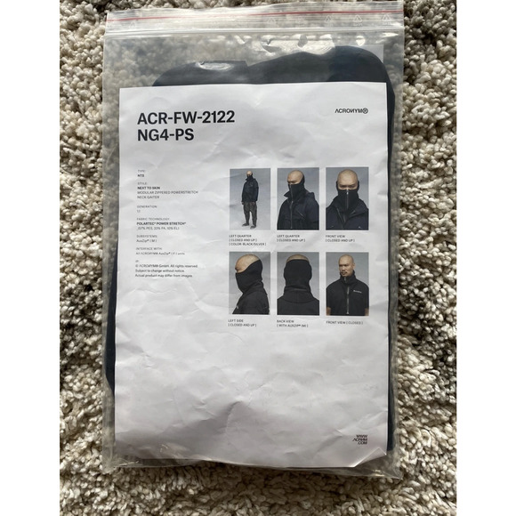 Acronym ng4-ps neck gaitor black/GOLD mask balaclava Zipper Techwear - Picture 8 of 8